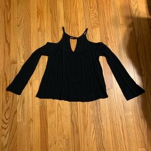 Black off the shoulder shirt